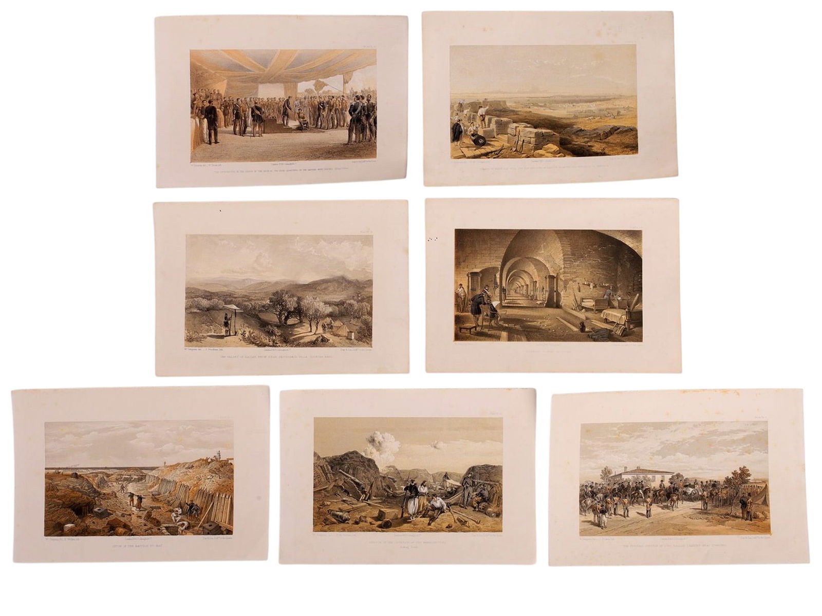 A LOT OF 7 CRIMEAN WAR COLOR LITHOGRAPHS, THE SIEGE OF SEVASTAPOL, 19TH CENTURY (1 of 6)