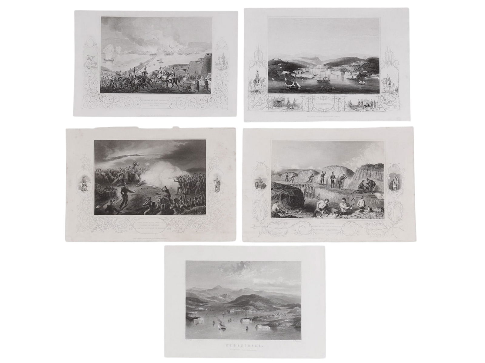 A LOT OF 5 CRIMEAN WAR LITHOGRAPHS, SIEGE OF SEVASTOPOL, 19TH CENTURY (1 of 20)
