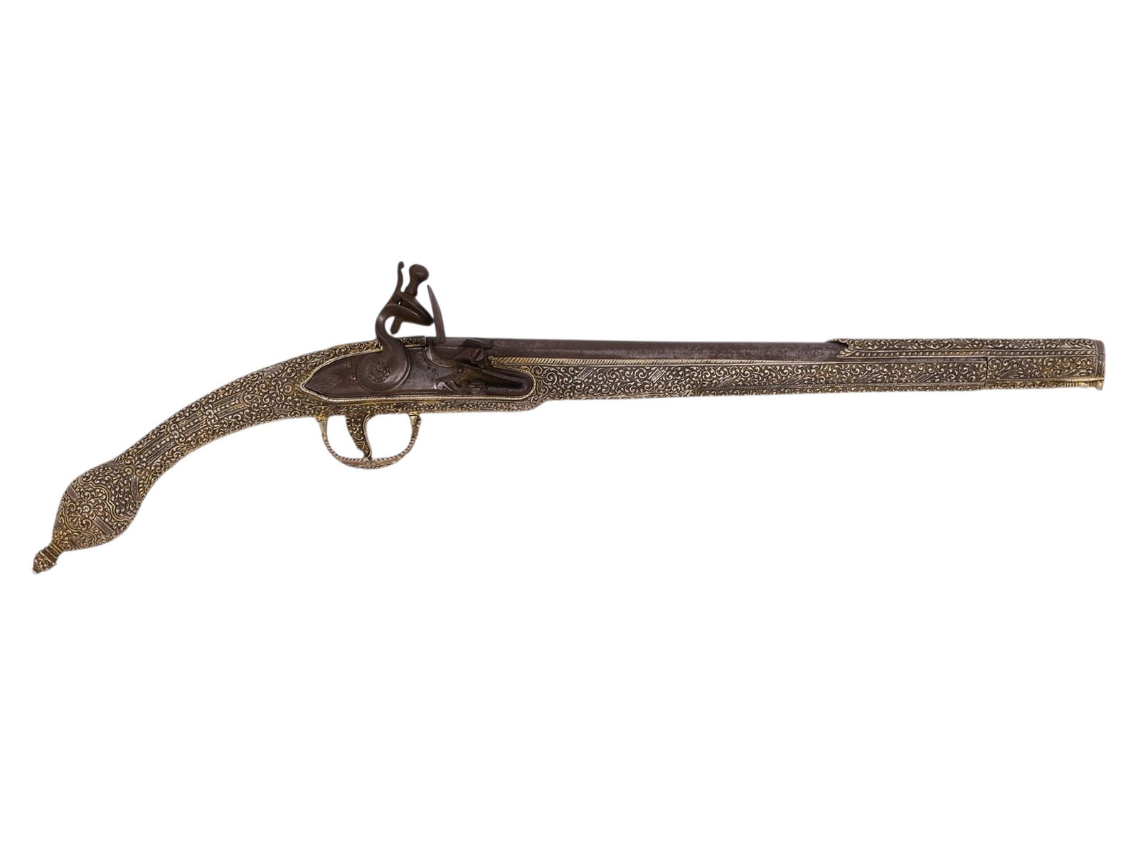 A FINE OTTOMAN–BALKAN SILVER-MOUNTED FLINTLOCK PISTOL, 18TH/19TH CENTURY (1 of 14)