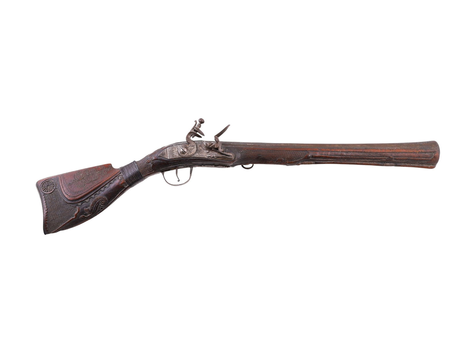 A MIDDLE EASTERN FLINTLOCK BLUNDERBUSS, 19TH CEN. (1 of 8)