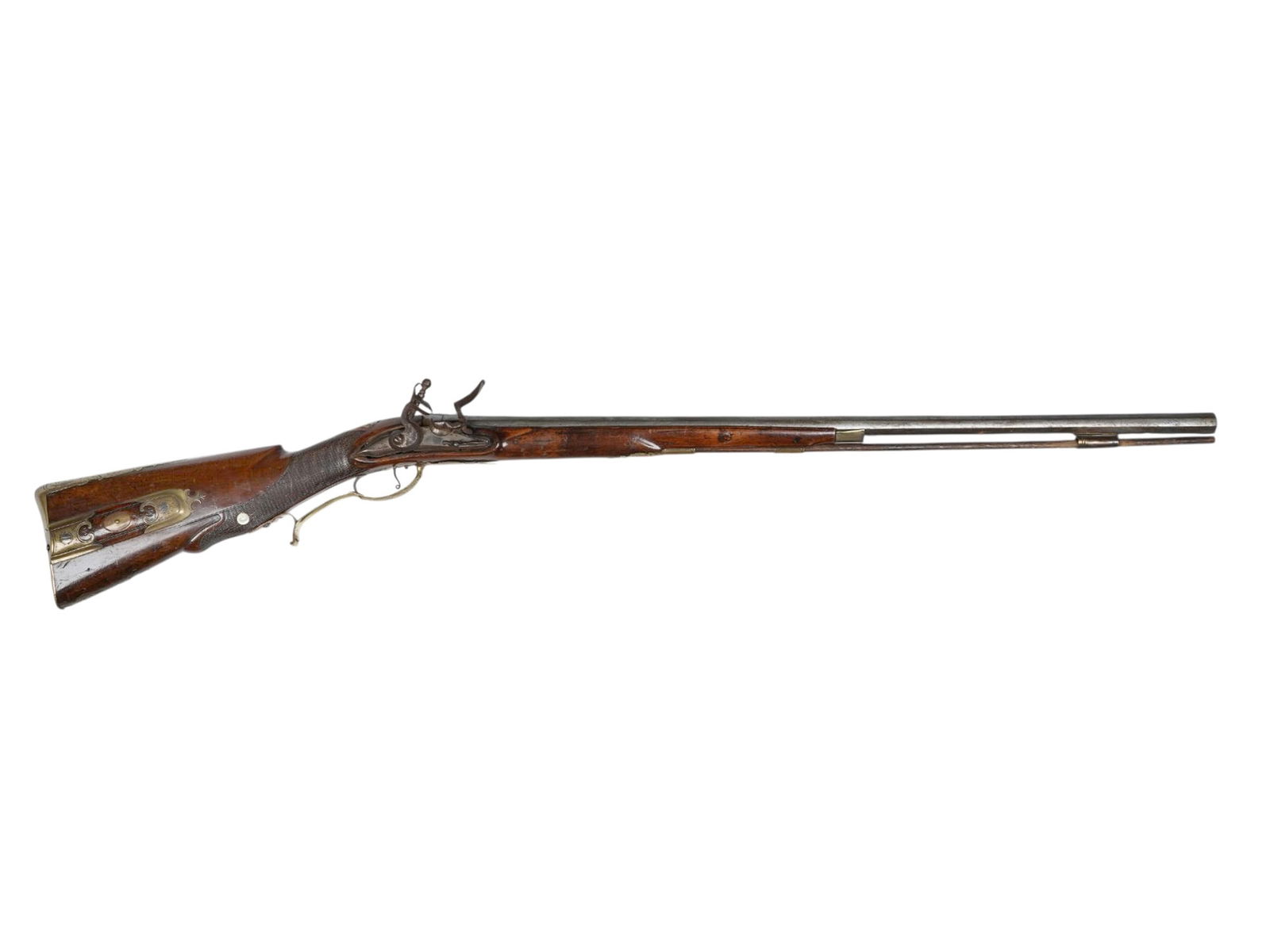 A GERMAN FLINTLOCK HUNTING RIFLE, CIRCA 1750 (1 of 10)