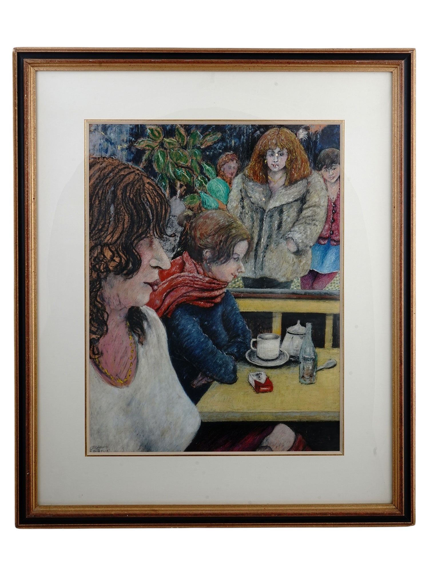 A DAVID AZUZ MIXED MEDIA PAINTING, 1970S (1 of 3)