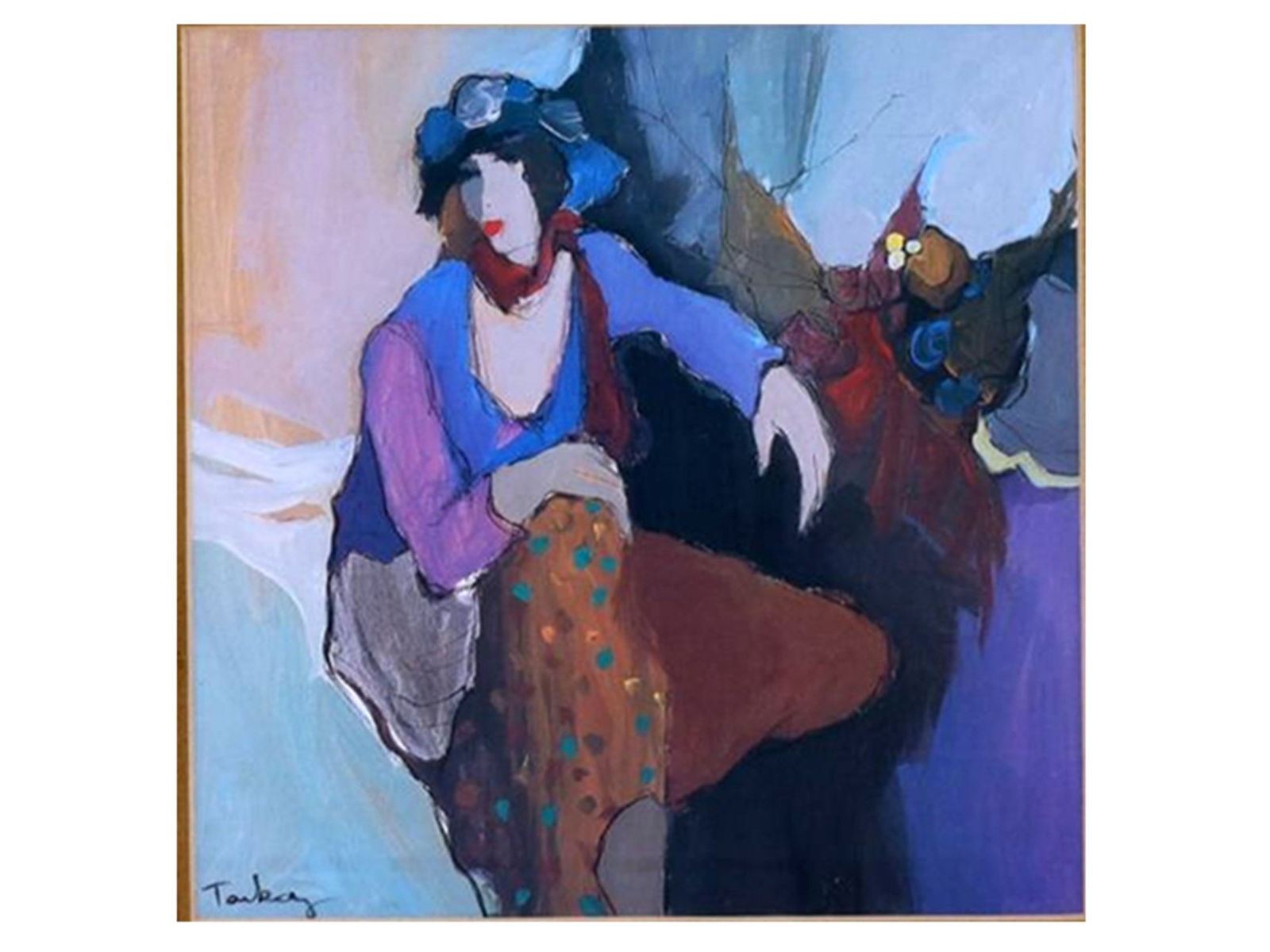 ITZCHAK TARKAY (ISRAELI, 1935–2012) MIXED MEDIA FIGURAL COMPOSITION, 20TH CENTURY (1 of 4)