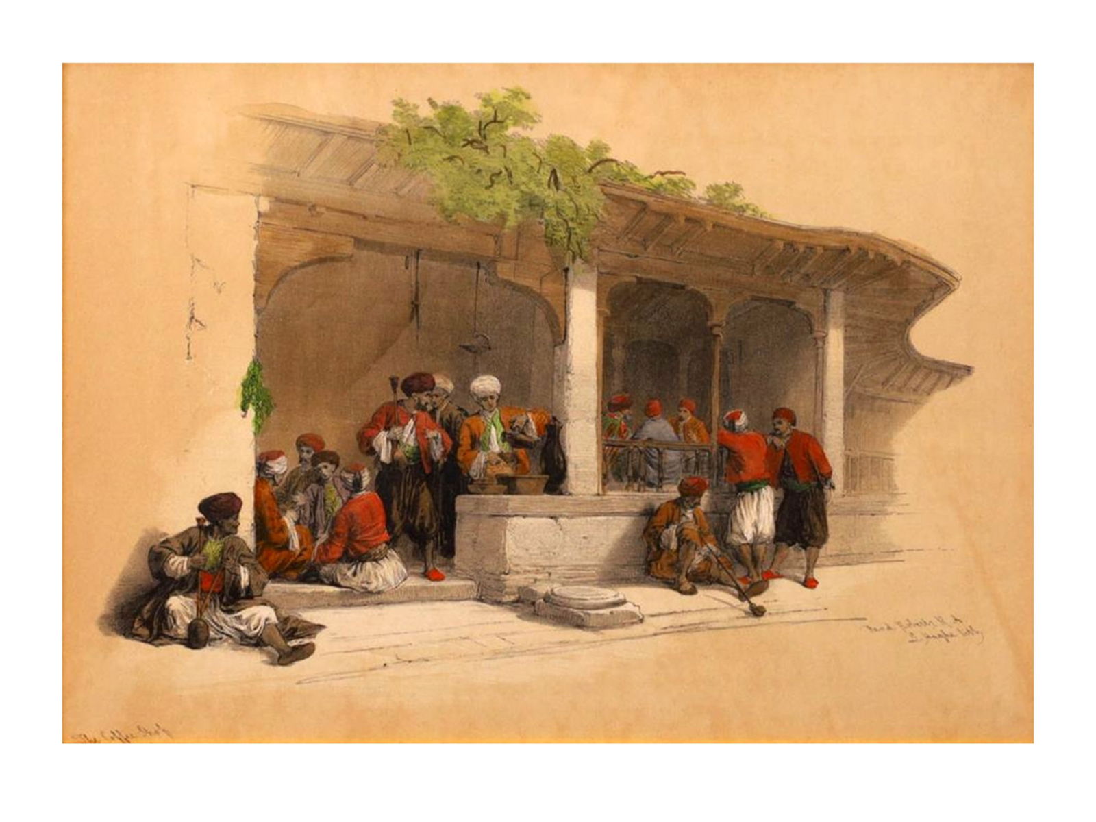 A PAIR OF 19TH CEN. ORIENTALIST LITHOGRAPHS BY DAVID ROBERTS (ENGLISH, 1796 - 1864) (1 of 9)