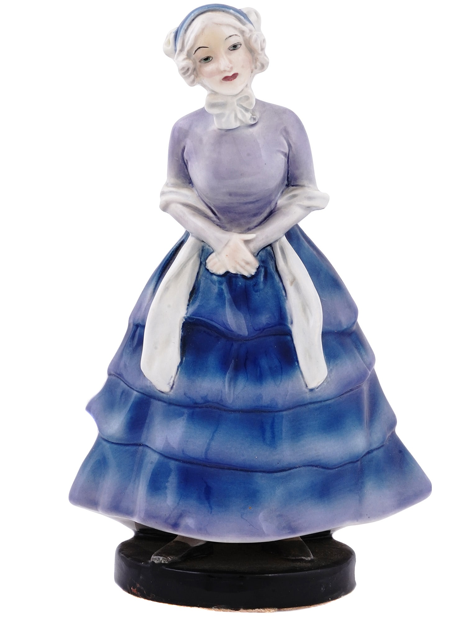 AN AMERICAN GOLDSCHEIDER PORCELAIN FIGURE AFTER GEORGES VAN DER STRAETEN, 20TH CEN.: A porcelain figurine of an elegant woman produced by the American Goldscheider Corporation in the mid 20th century after a model by Georges Van der Straeten (Belgian, 1856–1928). The underside is ma