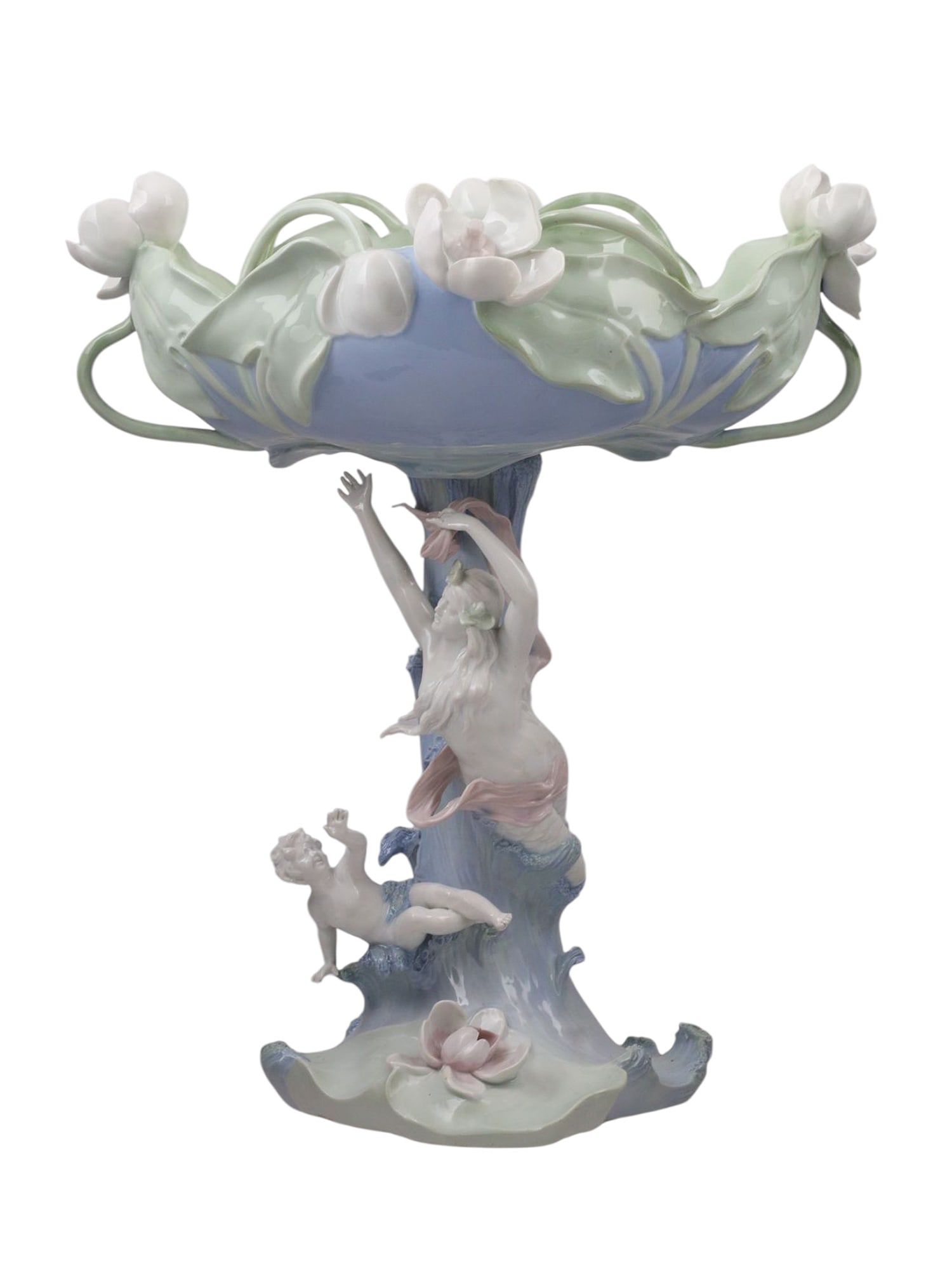 AN AUSTRIAN PORCELAIN ART NOUVEAU CENTERPIECE BOWL, EARLY 20TH CENTURY (1 of 5)