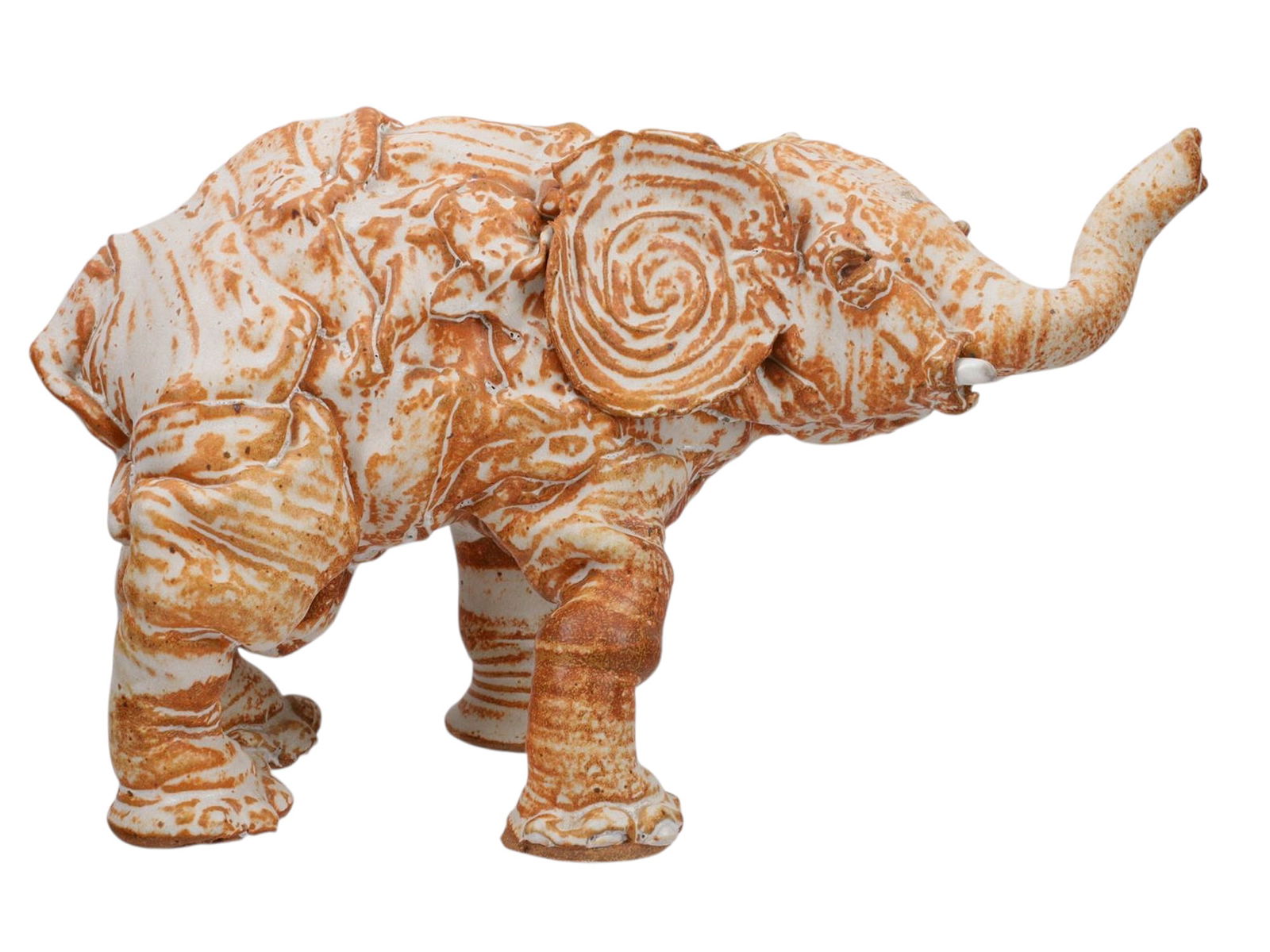 A JORDAN MACLACHLAN (CANADIAN, 20TH CENTURY) STONEWARE ELEPHANT (1 of 5)