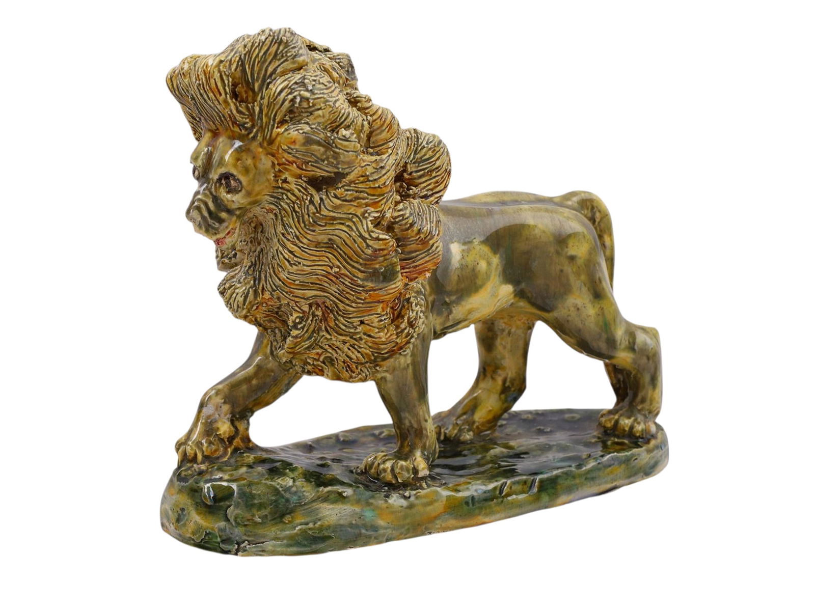 A P. ERSKINE SIGNED POTTERY LION, 1948 (1 of 5)