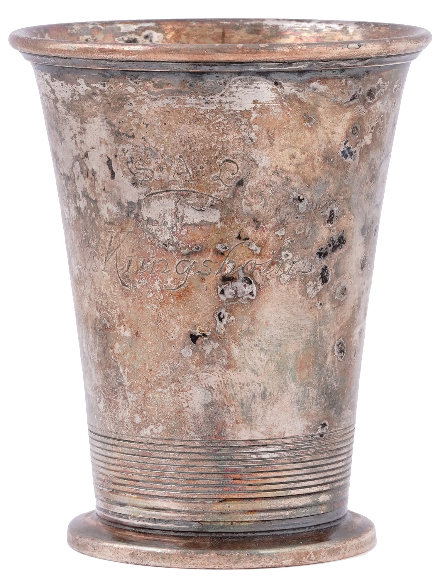 A SILVER-PLATED ENGRAVED CUP FOR THE MS KUNGSHOLM, 1928 (1 of 6)