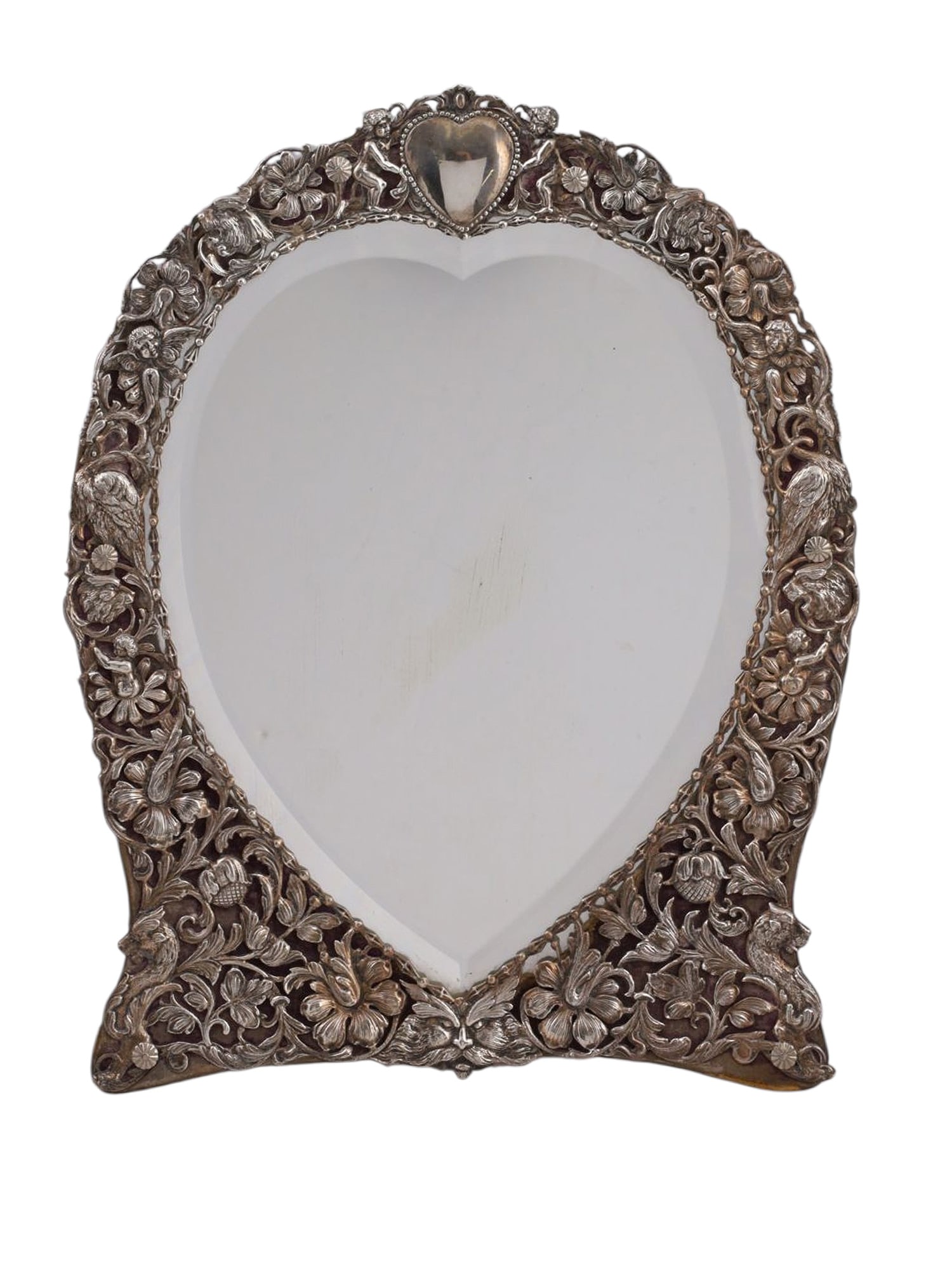 AN ENGLISH SILVER MIRROR FRAME, WILLIAM COMYNS, LONDON, 1898 (1 of 9)