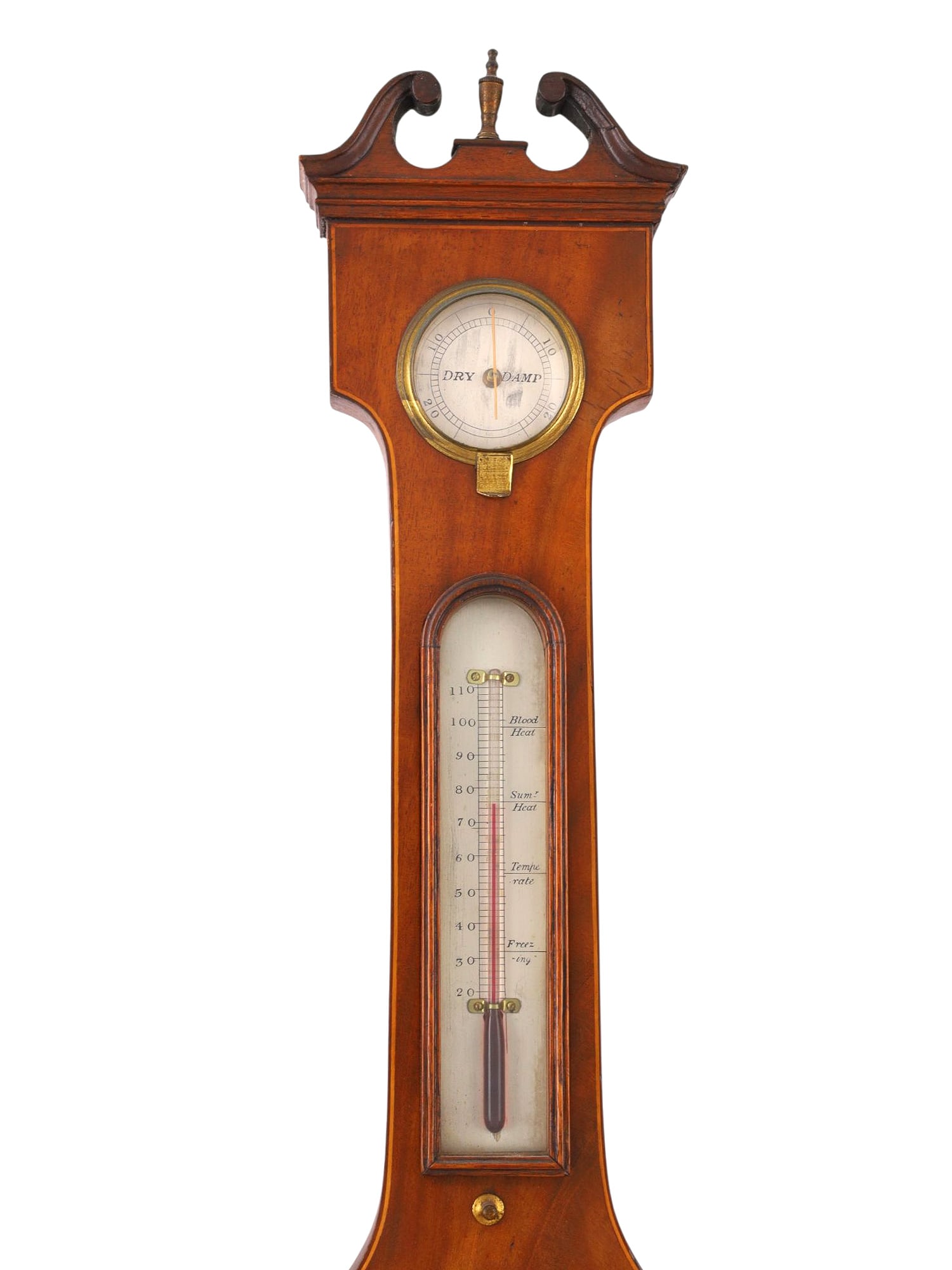 AN EARLY 19TH CENTURY ENGLISH MAHOGANY WHEEL BAROMETER BY H. CATTANEO, YORK (1 of 5)