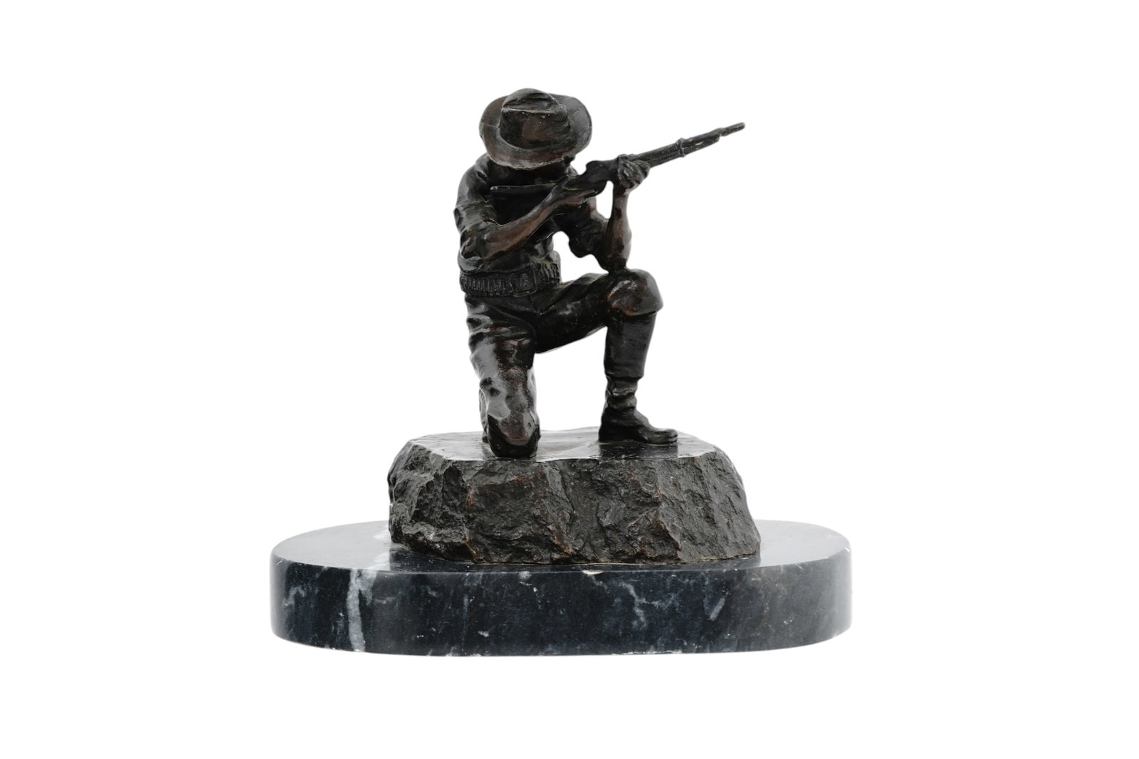 A SIGNED BRONZE BY CARL KAUBA (1865–1922), 'TAKING AIM', EARLY 20TH CENTURY (1 of 6)