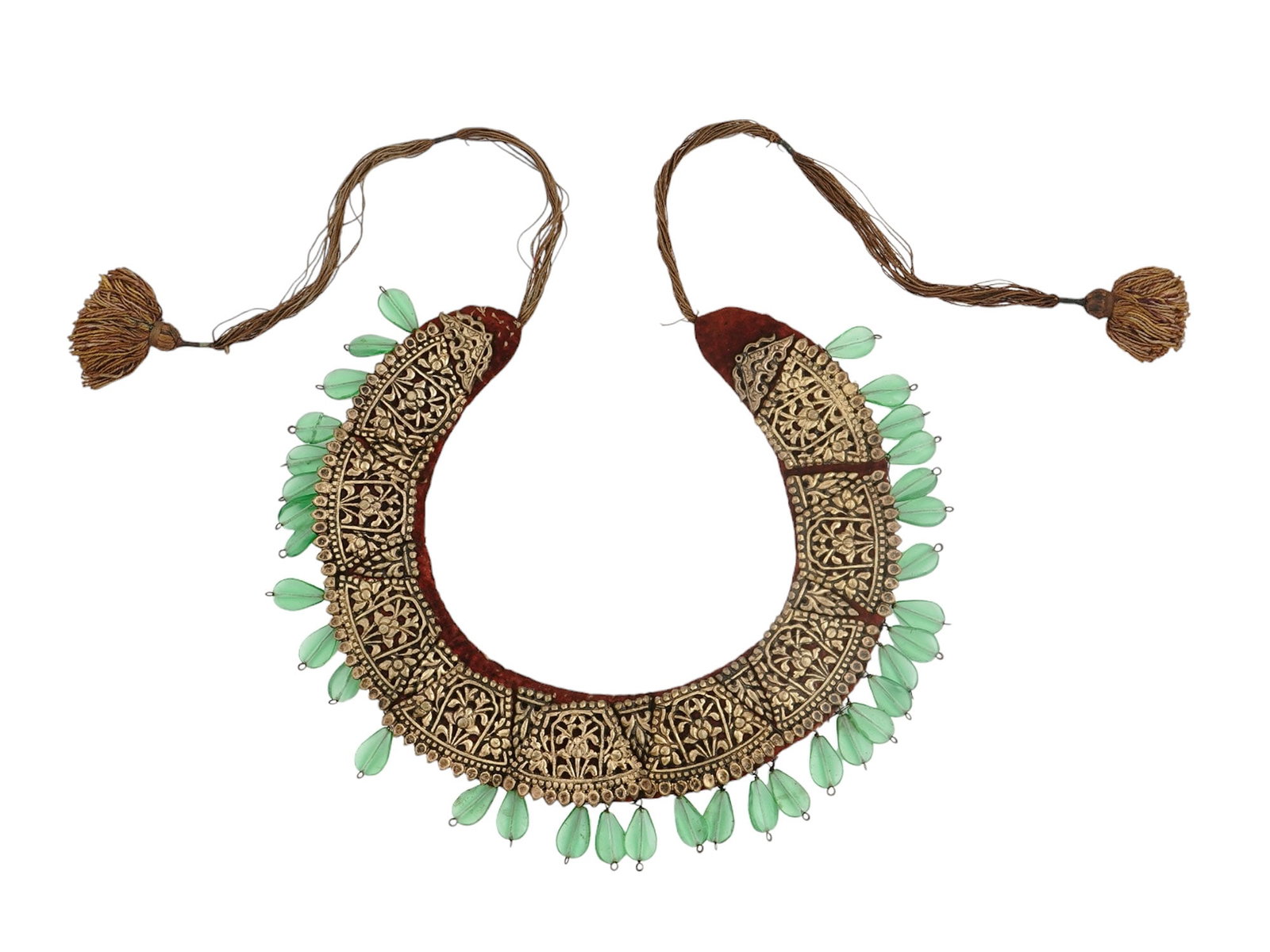 A SOUTH-ASIAN CHASED BRASS CEREMONIAL NECKLACE, 19TH CENTURY (1 of 4)