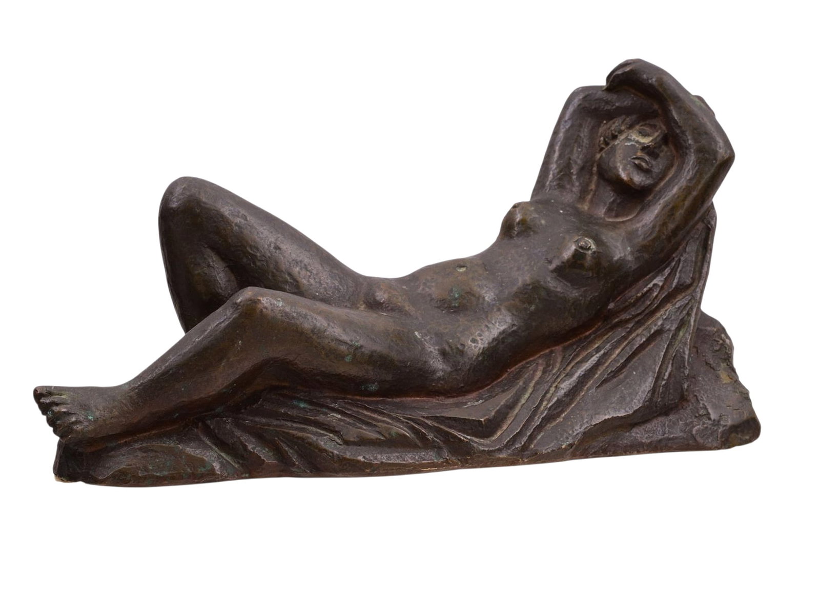 A RECLINING NUDE FEMALE BRONZE FIGURE, GERMANY, CA. 1930 (1 of 4)