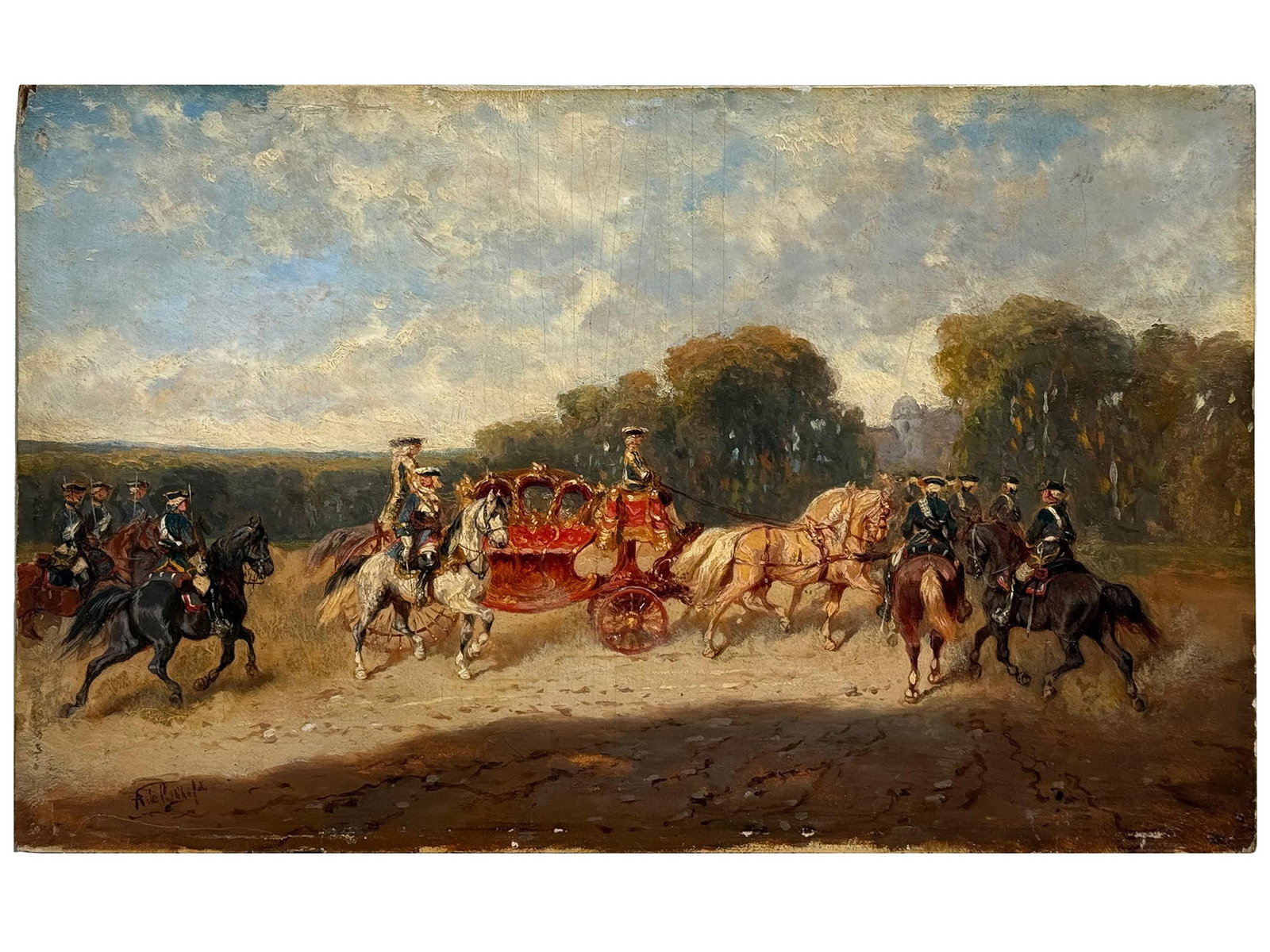 ALEXANDER RITTER VON BENSA (1820-1902), ROYAL CARRIAGE PROCESSION (1 of 3)