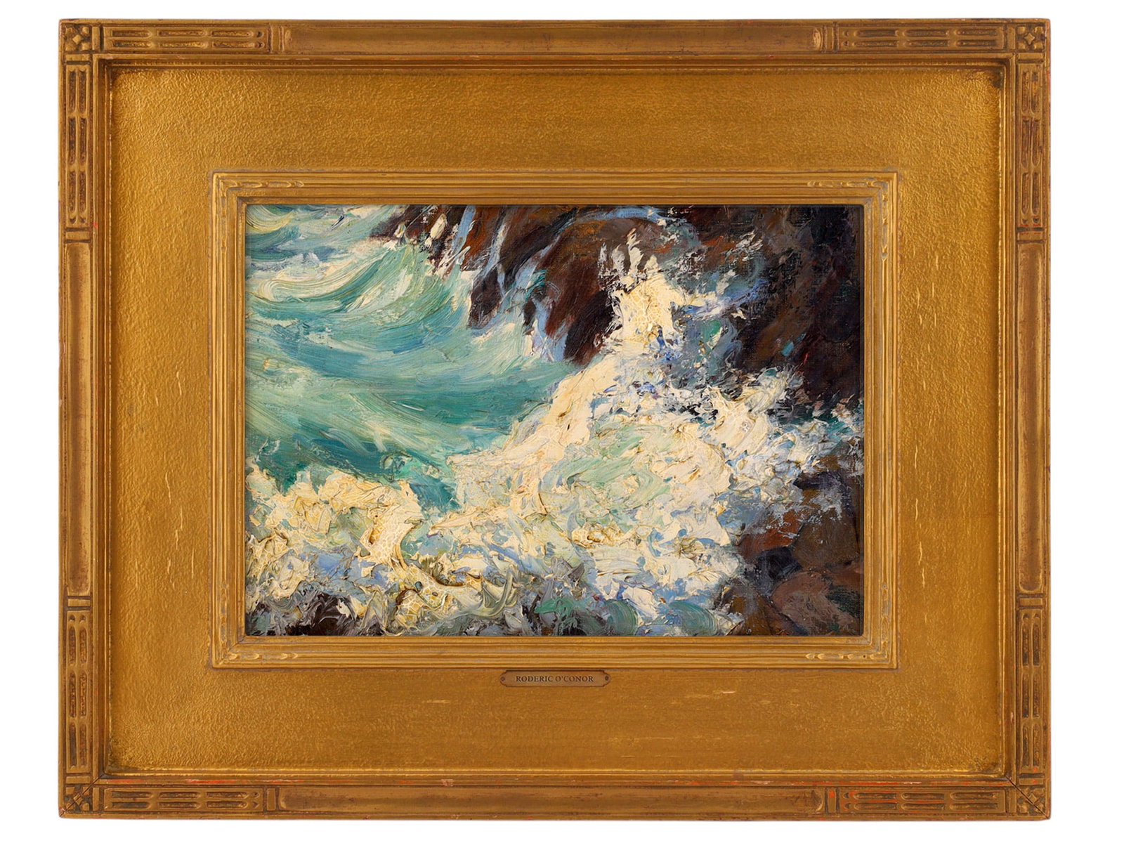 AN OIL ON BOARD SEASCAPE ATTRIBUTED TO GEORGE O'CORNER (1 of 5)