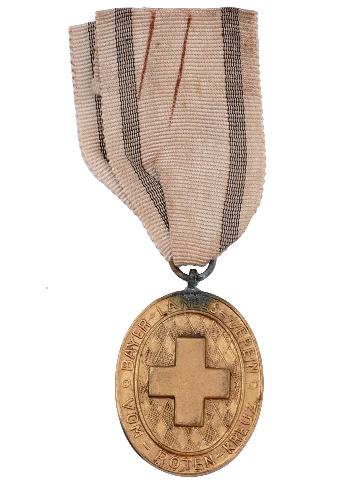 A WW1 BAVARIAN RED CROSS WAR MERIT MEDAL W/ ORIGINAL RIBBON (1 of 2)