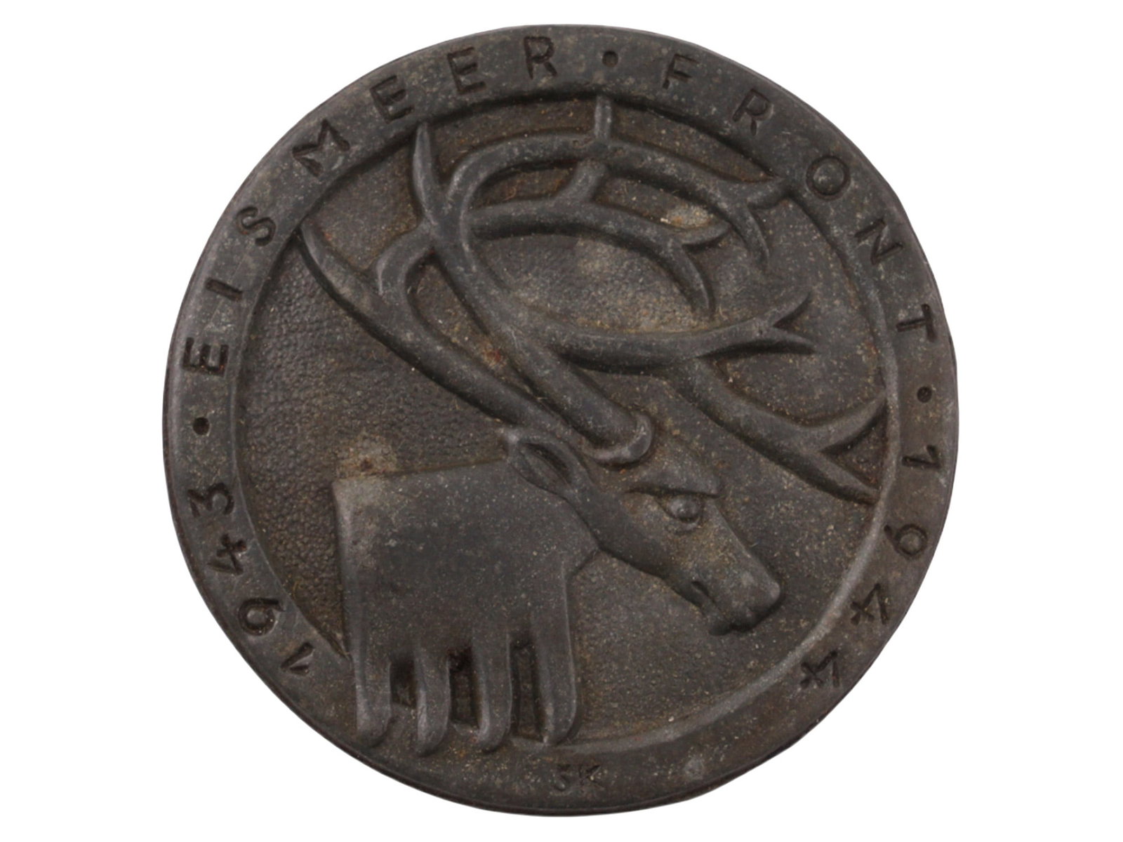 A WW2 GERMAN EISMEER (ARCTIC) FRONT 1943-1944 CAP BADGE (1 of 3)