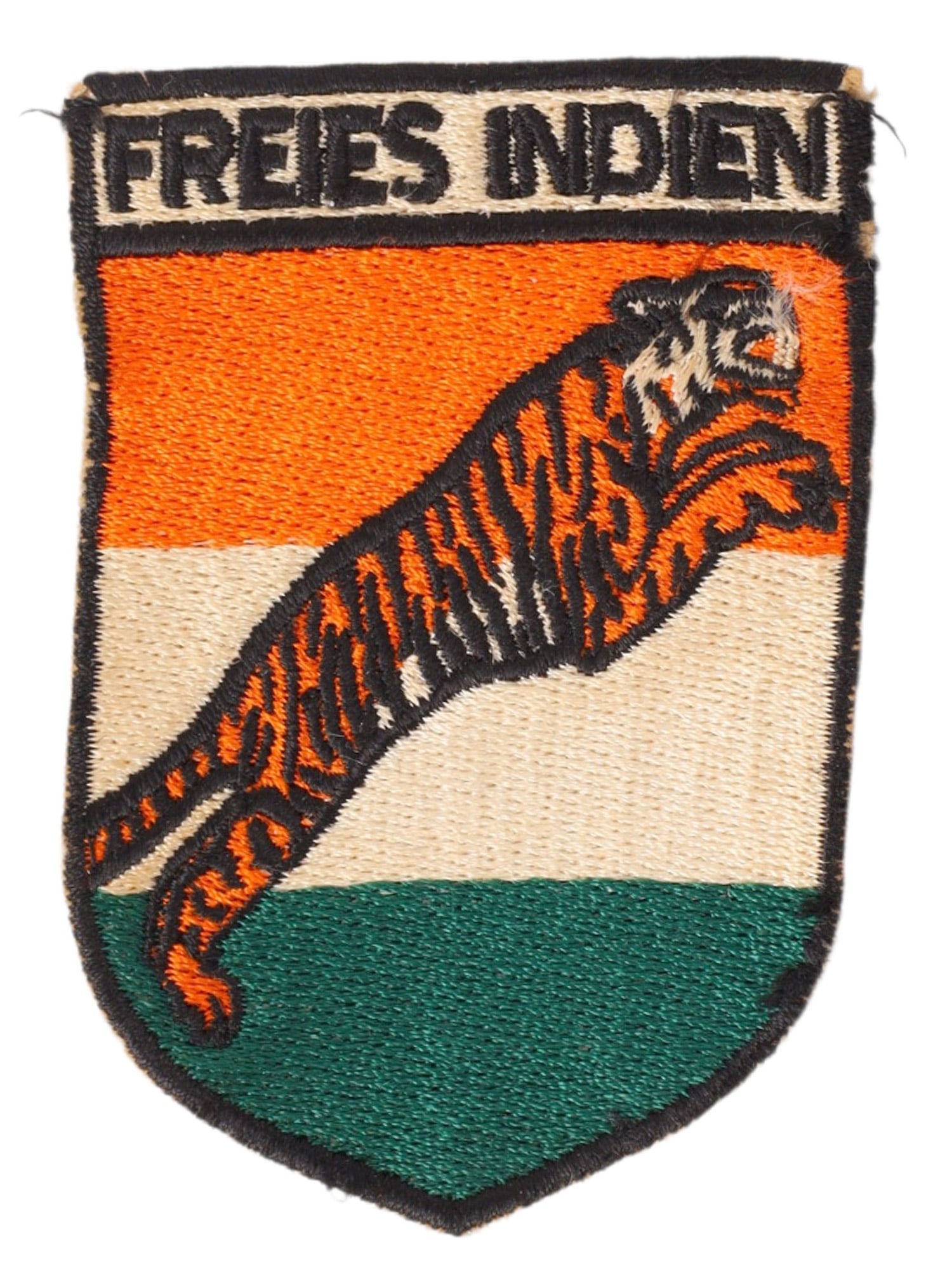 A WW2 FREE INDIA LEGION GERMAN SLEEVE PATCH, C. 1941-1945 (1 of 2)