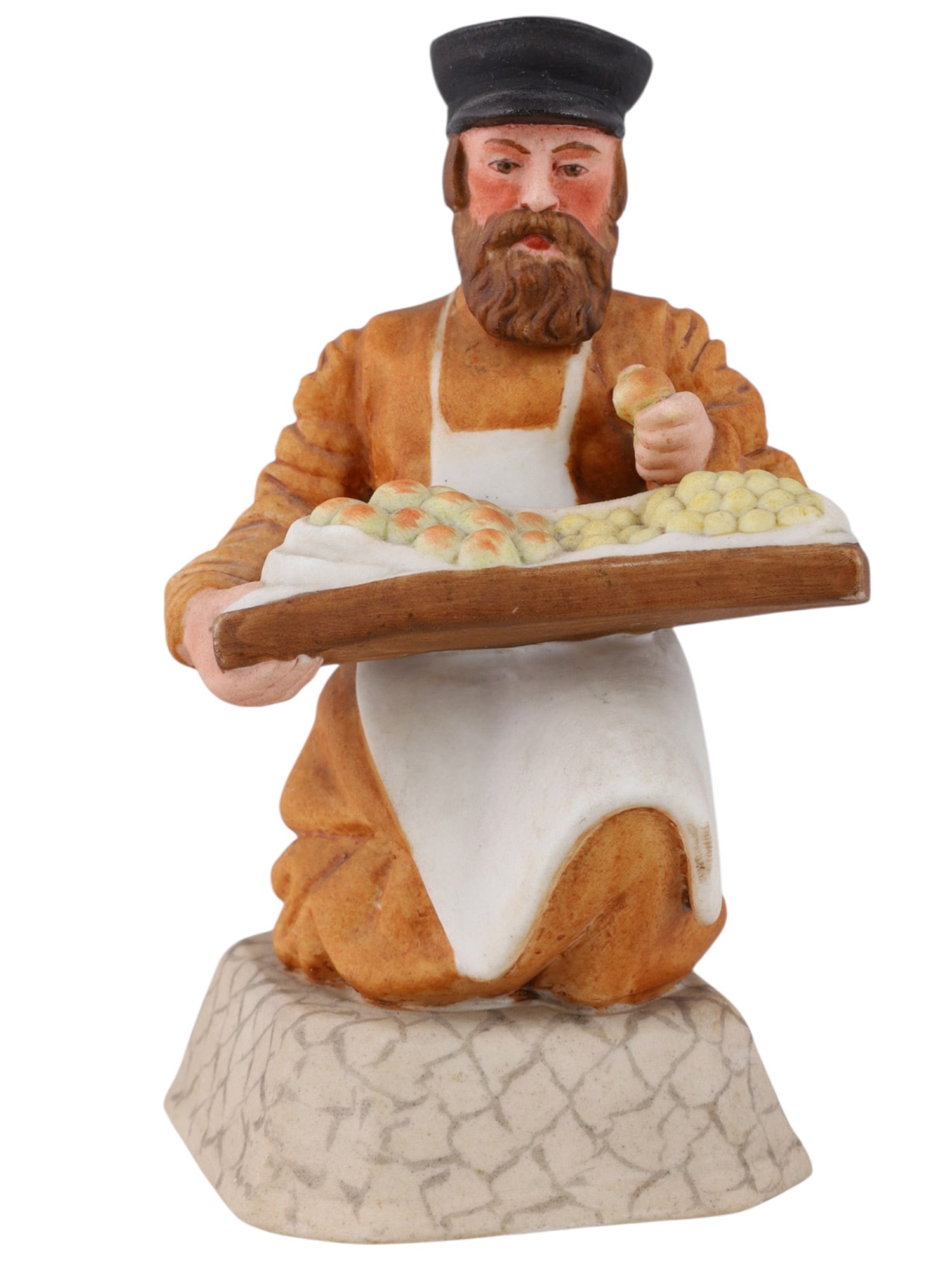 A RUSSIAN PORCELAIN FIGURE OF A FOOD VENDOR BY THE GARDNER PORCELAIN FACTORY, VERBILKI, LATE 19TH (1 of 6)
