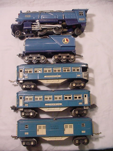 Lionel "Blue Comet"263E w/Tender-614-613-615.Eng&T: Lionel "Blue Comet"263E w/Tender-614-613-615.Eng&Tender are Restored.Pass cars original.