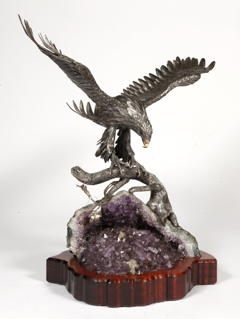 A Silver Eagle on an Amethyst Base (1 of 7)