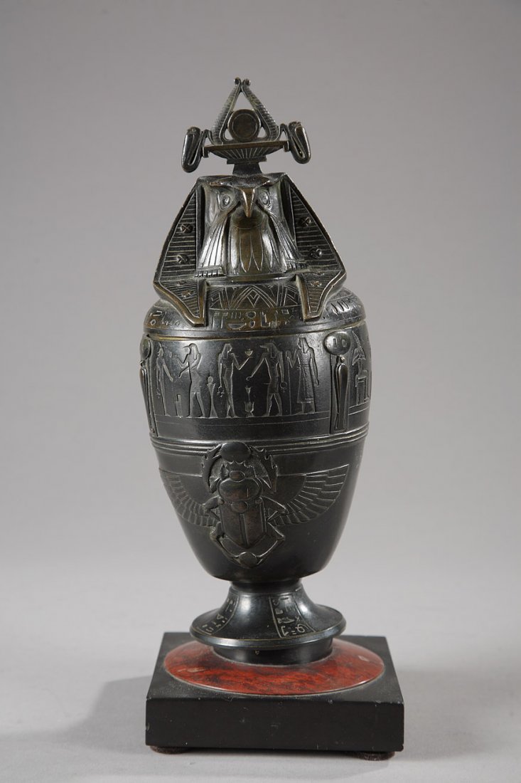 19th Cent. Néo-Egyptian Canopic vase attr. to Servant (1 of 4)