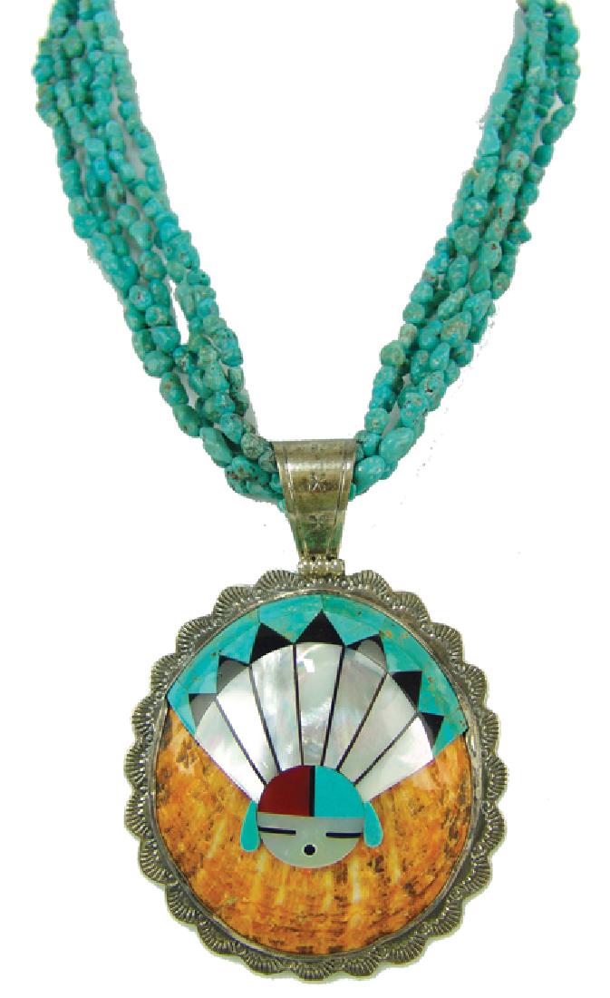 Pueblo Shell Pendant Necklace (1 of 7)