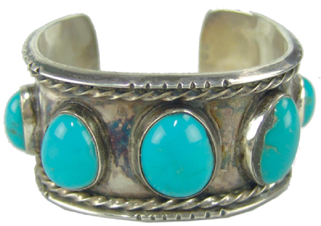 Turquoise & Silver Bracelet - DD (1 of 5)