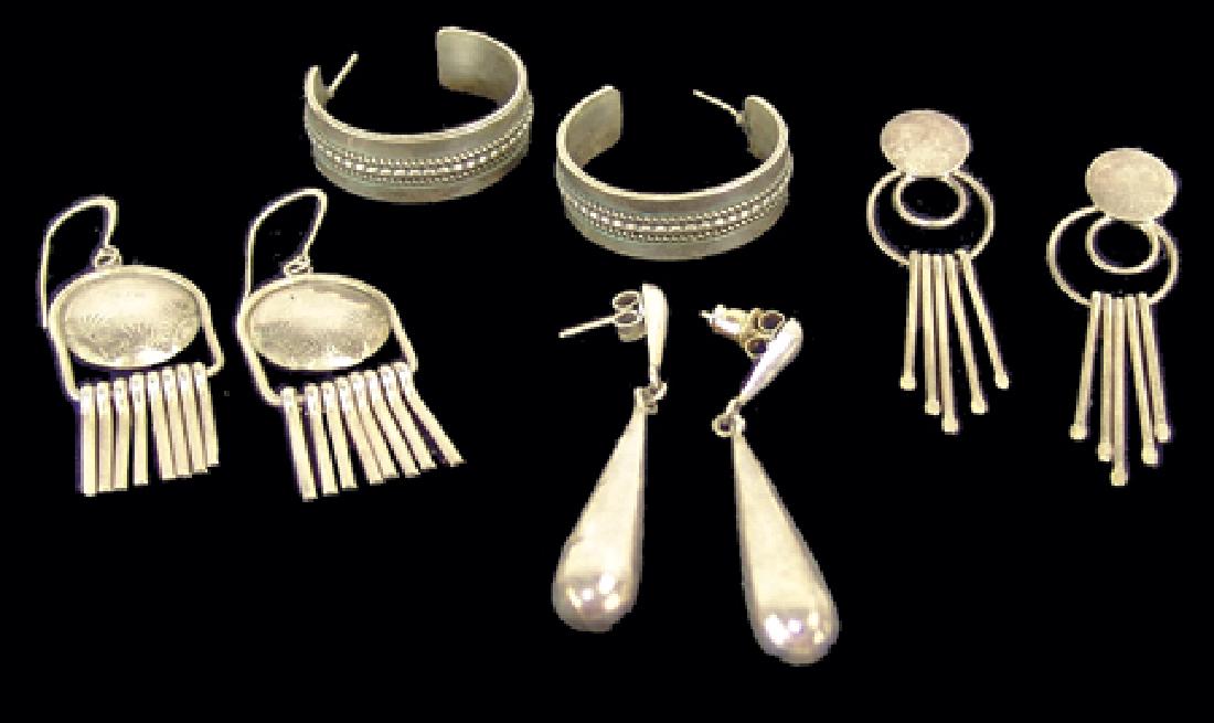 4 Pairs of Silver Earrings (1 of 9)