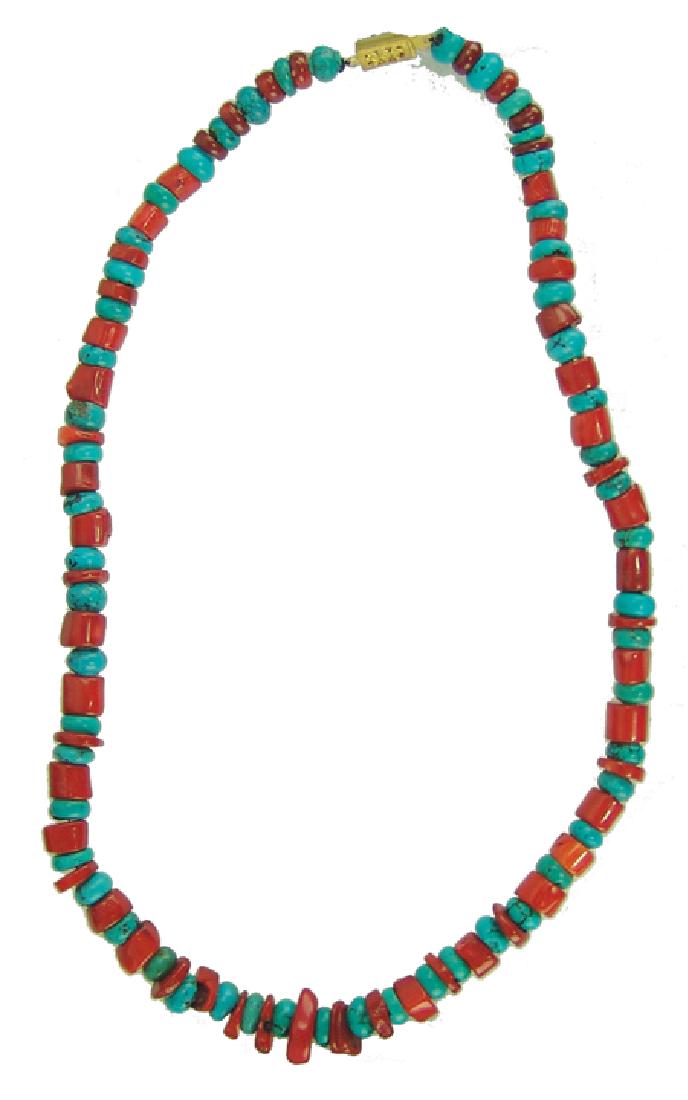 Coral & Turquoise Necklace (1 of 3)