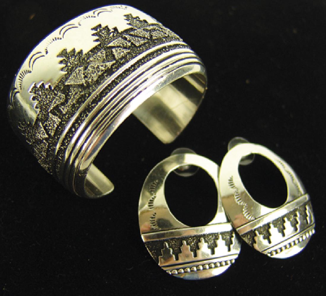 Navajo Bracelet & Earrings-Tommy Singer(1940-2014) (1 of 8)