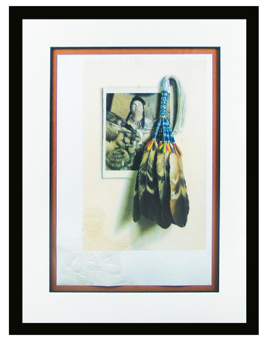 William Acheff, Athabascan (b. 1947): Signed, limited edition (#149/300) lithograph "Eagle Spirit" with custom intaglio impression by Ed Morgan, NM (1943-2014.) Very good condition, custom matted and framed under glass.Ca. 198523" x 15" (