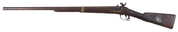 Robbins and Lawrence 1841 U.S. Percussion Rifle: 1850s 47" Historic, .54 cal. rifle with 31-1/2" round barrel and large brass patchboy on right side. Marked "Robbins and Lawrence, U.S." and "Windsor Vermont, 1850" No S/N Poor