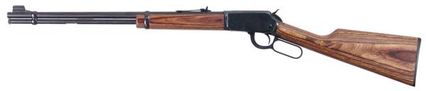 Winchester Model 94 Carbine: Mid - late 1900s 37" Beautiful fully blued .22 S-L-LR cal. lever action carbine with 20" barrel and laminated stock.. Excellent condition. S/N F679551