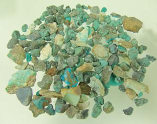 Large "Bag-O-Turquoise": Various ages. 1493 cts. One large bag containing 1493 carats of several types of turquoise stones in various colors. Most are raw but a few are polished.