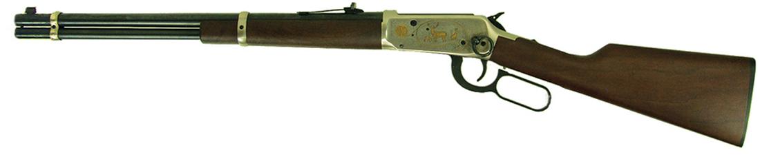 Winchester Model 94AE NRA Rifle: Beautiful, custom engraved commemorative carbine in rare, .44 caliber Rem. Mag., with 20" barrel. Very good condition. SN 06NRA0576. One of only 850 made! *Purchase of this firearm requires FFL paperw