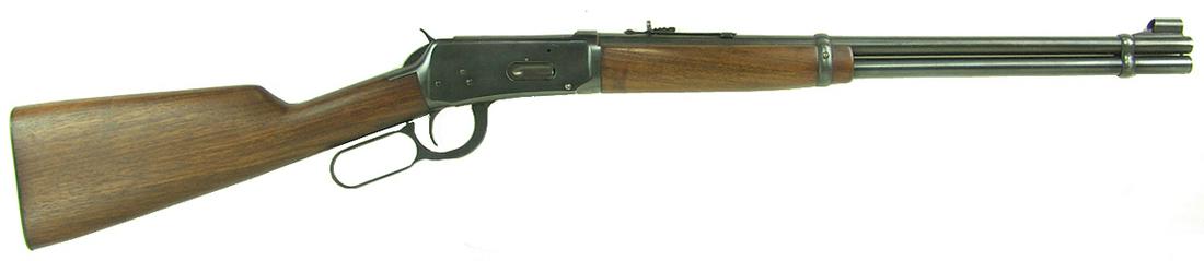 Winchester Model 1894 Carbine: Beautiful, 30-30 caliber carbine with 20" barrel, modified shotgun style butt plate, adjustable rear sights, and full blued finish. Very good condition. S/N 1786405. Ca. post 1925. 37" *Purchase of th