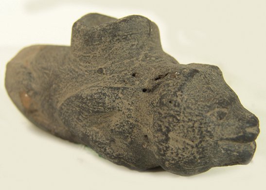 Mississippian Stone Pipe: Rare carved bear pipe with muted details. Condition: good, could be old(?). 5" x 2-1/2" x 2" Circa: Unknown