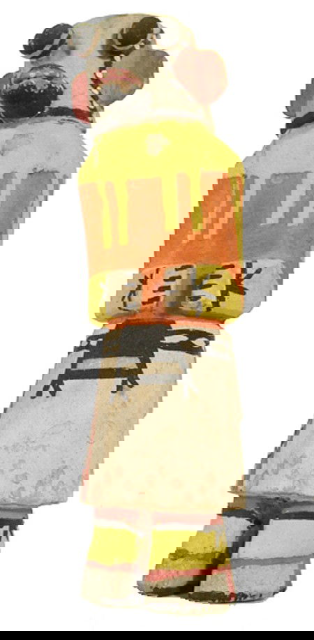 Hopi Katsina Doll: Simple old hand carved and painted cottonwood root doll. Condition: good, nose repaired. 11" x 3-1/2" Circa: 1930s