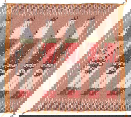 Miniature Navajo Rug - Della Woody: Extra fine five-figure Yei Bei Chai weaving - as fine as they come. Condition: excellent. 10" x 11" Circa: Ca. 1970s