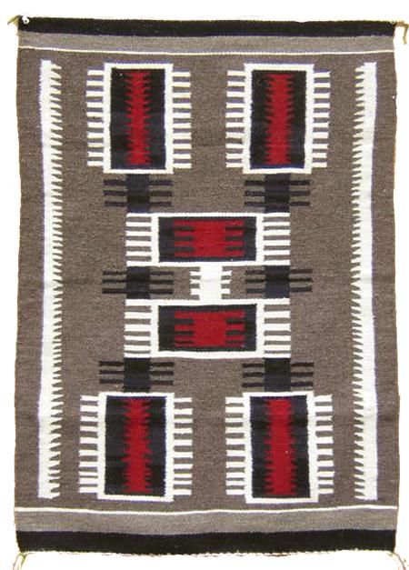 Navajo Weaving - Lorrine Pinto: Navajo storm pattern tapestry woven by Lorrine Pinto. Size: 38" x 27" Circa: 1990s