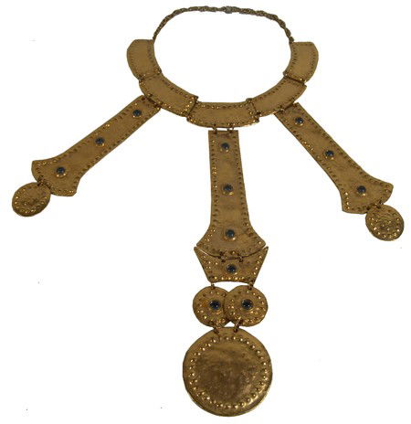 Vintage Necklace- Alexis Kirk: Very unique and bold, cast and hammered brass costume jewelry from this world famous 1970s designer. Very good condition. Circa: 1970s Size: 17"