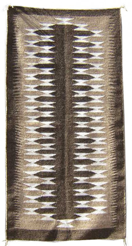 Navajo Weaving: Rare Navajo weaving from hand spun all natural color churro sheep wool from Alamo, New Mexico. Circa:1990s Size:59" x 30"