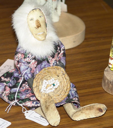 Eskimo Doll: Hand crafted Eskimo doll by Rosalee Pariyak from Chevak, Alaska. Size: 8 tall"