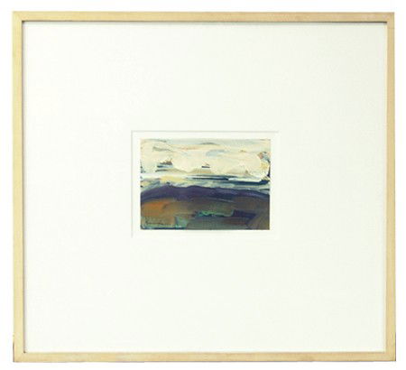 Dan Namingha: 1990s, Signed original acrylic on paper titled "Pogeh III." 6" x 8" (23" x 25" framed)