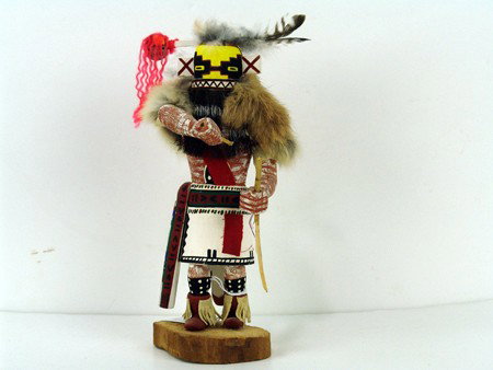 Hopi Katsina: 1980s, Hand carved and painted Hopi katsina doll. Good condition, minor fixes. 11" tall