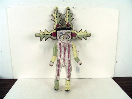 Katsina Doll: Late 1900s, Large hand carved and painted cottonwood root katsina doll. Very good condition. 20" x 14"