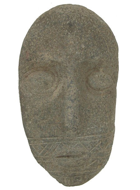 Stone Effigy: Great looking carved basalt human effigy stone. Very good condition. Circa: Age unknown Size: 5-1/2" x 10-1/2"