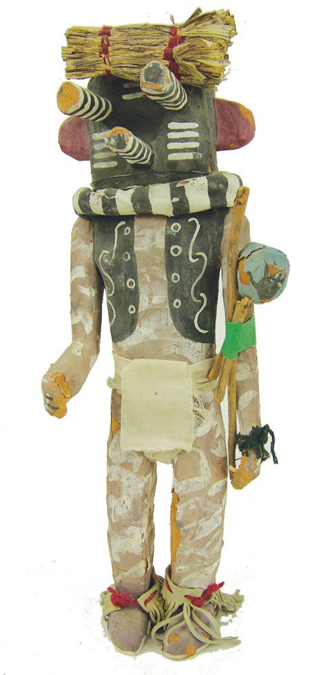 Hopi Style Katsina Carving: Late 1900s, Well carved and painted old style doll in good condition. 16-1/2"